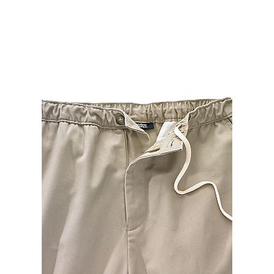 KingSize Men's Big & Tall Relaxed Fit Wrinkle-Free Full Elastic Plain Front Pants