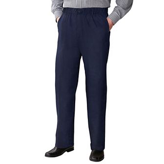 KingSize Men's Big & Tall Relaxed Fit Wrinkle-Free Full Elastic Plain Front Pants