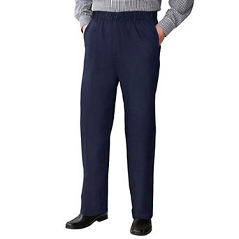 KingSize Men's Big & Tall Relaxed Fit Wrinkle-Free Full Elastic Plain Front Pants