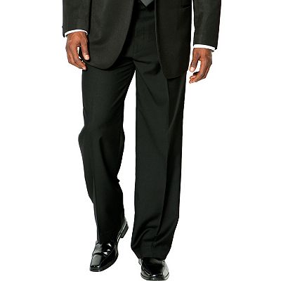 big mens black dress pants Men's Designer Wool Pleated Wide Leg Dress Pants in Black 38 / Black