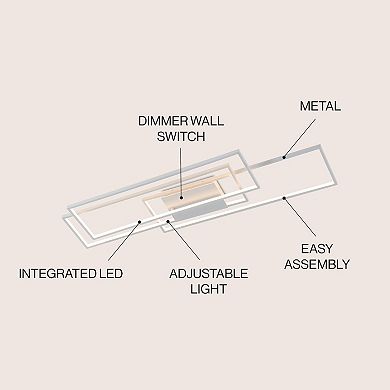 Palco Contemporary Minimalist Metal Adjustable Dimmable Geometric Integrated LED Flush Mount