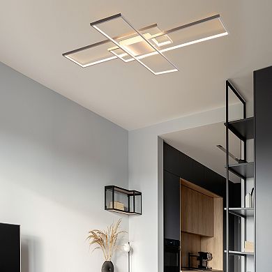 Palco Contemporary Minimalist Metal Adjustable Dimmable Geometric Integrated LED Flush Mount