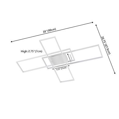 Palco Contemporary Minimalist Metal Adjustable Dimmable Geometric Integrated LED Flush Mount