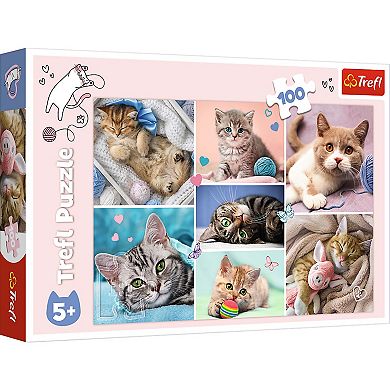 Trefl Red 100 Piece Kids Puzzle - In the cat world