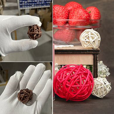 20 Pcs Wicker Rattan Balls 1.2In for Vase Fillers Party Decorative