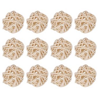 20 pc Wicker Rattan Balls 1.2 in for Vase Fillers Party Decorative