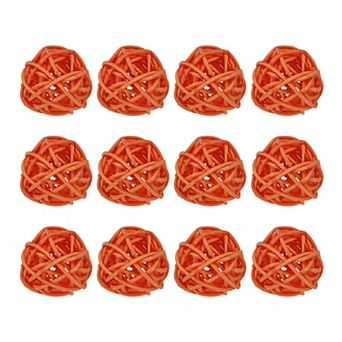 20 pc Wicker Rattan Balls 1.2 in for Vase Fillers Party Decorative