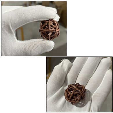 20 Pcs Wicker Rattan Balls 1.2In for Vase Fillers Party Decorative