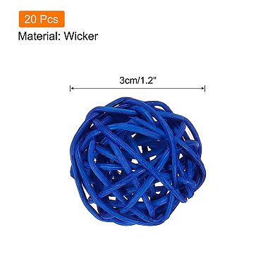 20 Pcs Wicker Rattan Balls 1.2In for Vase Fillers Party Decorative