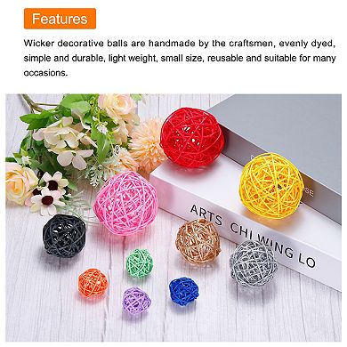20 Pcs Wicker Rattan Balls 1.2In for Vase Fillers Party Decorative
