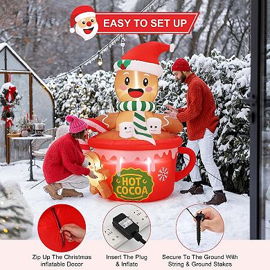 Gingerbread Man Inflatable Christmas Decorations Outdoor