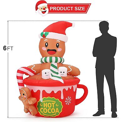 Gingerbread Man Inflatable Christmas Decorations Outdoor