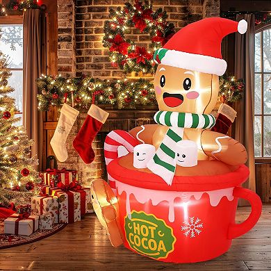 Gingerbread Man Inflatable Christmas Decorations Outdoor