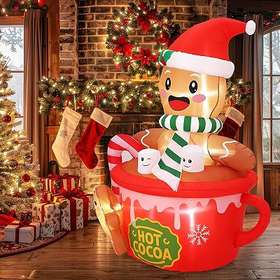 Gingerbread Man Inflatable Christmas Decorations Outdoor