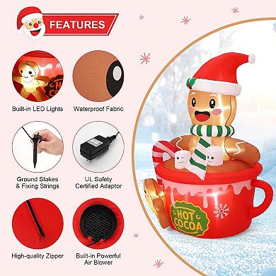 Gingerbread Man Inflatable Christmas Decorations Outdoor