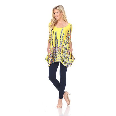 Women's Abstract Circular Print Tunic Top