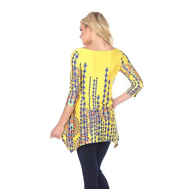 Women's Abstract Circular Print Tunic Top