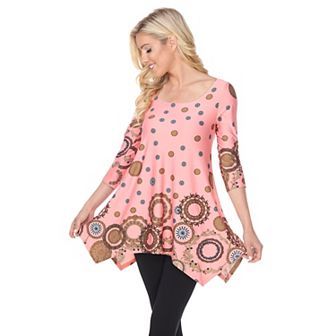 Women's Abstract Circular Print Tunic Top