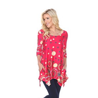 Women's Abstract Circular Print Tunic Top