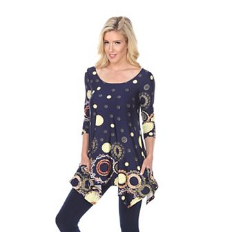 Women's Abstract Circular Print Tunic Top