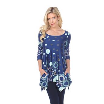 Women's Abstract Circular Print Tunic Top