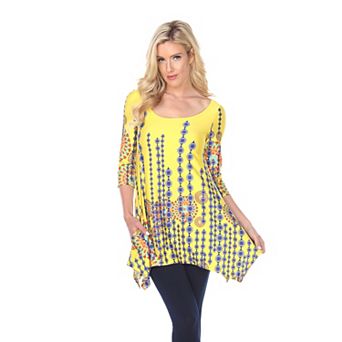 Women's Abstract Circular Print Tunic Top