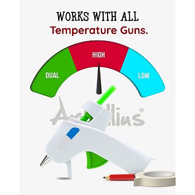 200 Pack Hot Glue Sticks, Mini Sticks, Gold Black Yellow Pink Red Purple