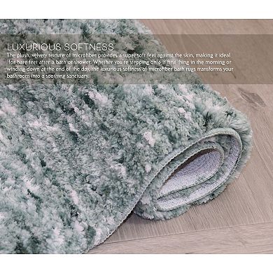 Home Weavers Cloud Comfort 100% Microfiber Bath Rug, Non Slip & Thick Plush Rugs for Shower- 3Pc Set