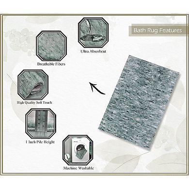 Home Weavers Cloud Comfort 100% Microfiber Bath Rug, Non Slip & Thick Plush Rugs for Shower- 3Pc Set