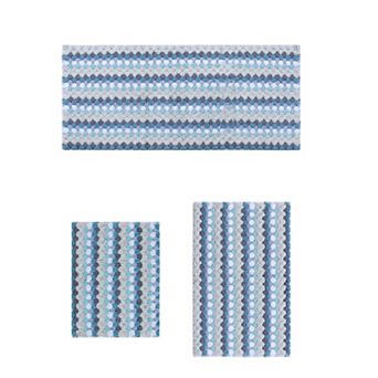 Home Weavers Orion Collection 100% Cotton Non-Slip & Machine Washable Bath Rug - 3 pc Set with Runner