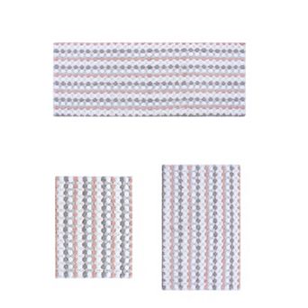 Home Weavers Orion Collection 100% Cotton Non-Slip & Machine Washable Bath Rug - 3 pc Set with Runner