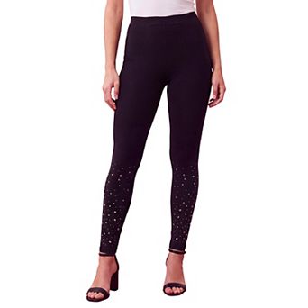 Roaman's Women's Plus Size Rhinestone And Pearl Legging