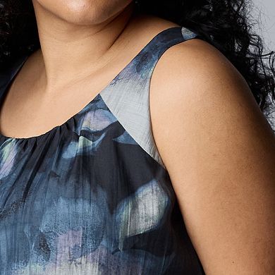Plus Size Simply Vera Vera Wang Shirred Neck Maxi Dress