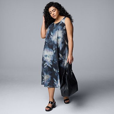 Plus Size Simply Vera Vera Wang Shirred Neck Maxi Dress