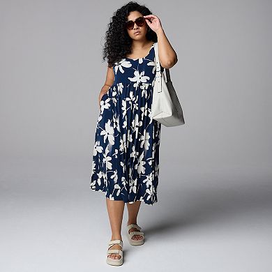 Plus Size Simply Vera Vera Wang Fit & Flare Dress