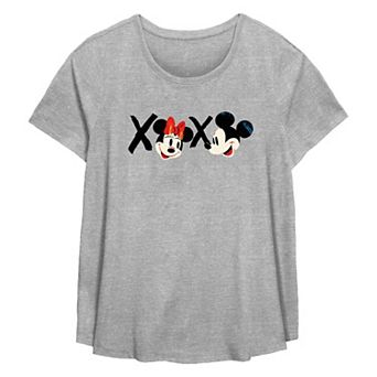 Disney's Mickey Mouse And Minnie Mouse XOXO Plus Size Flowy Graphic Tee