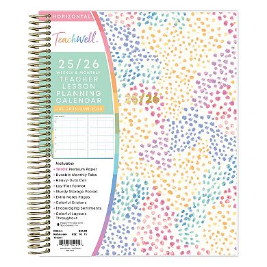 TeachWell Rainbow 8.5" x 11" Weekly & Monthly Academic Year Teacher Planner
