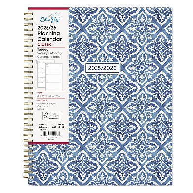 BLUE SKY 2025-2026 Weekly Monthly Academic Year Planning Calendar
