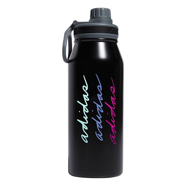 adidas 1-Liter Stainless Steel Water Bottle - Black Multi