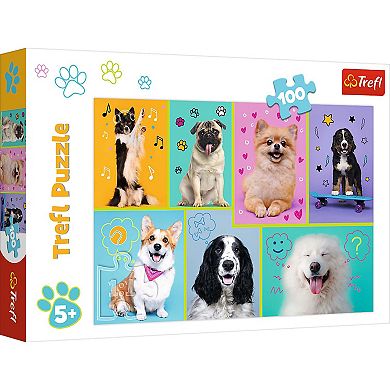 Trefl Red 100 Piece Kids Puzzle - In the world of dogs