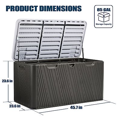Aoodor 85-Gallon Deck Box, Lockable Storage Box - Outdoor Use