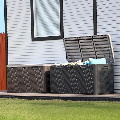 Aoodor 85-Gallon Deck Box, Lockable Storage Box - Outdoor Use