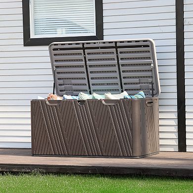 Aoodor 85-Gallon Deck Box, Lockable Storage Box - Outdoor Use