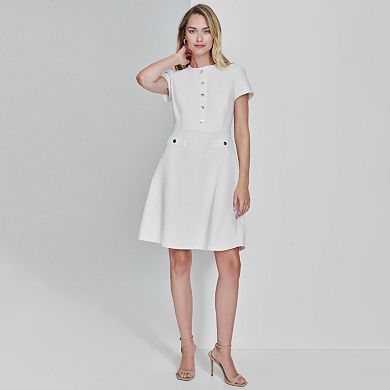 Women's Andrew Marc Short Sleeve Button Down Front Dress