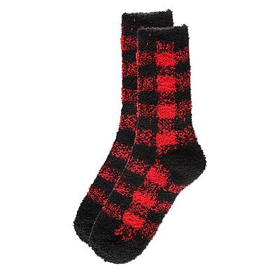 Women's Classic Buffalo Plaid Soft Cozy Crew Socks