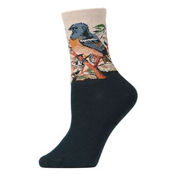 Women's Bird Limited Edition Art Cotton Blend Crew Sock