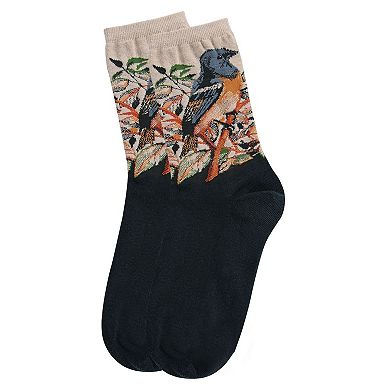 Women's Bird Limited Edition Art Cotton Blend Crew Sock