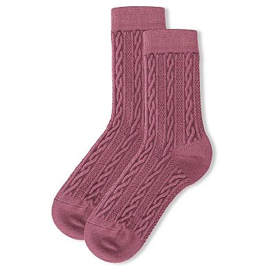 Women's Classic Cozy And Warm Cable Knit Crew Sock