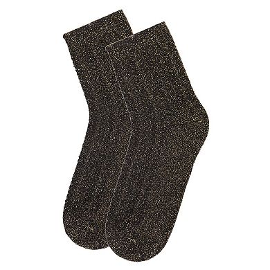 Women's Metallic Ivy Pointelle Cotton Blend Anklet Sock