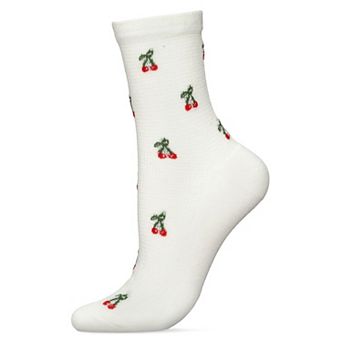 Women's Cherrybomb Waffleknit Cotton Blend Crew Sock